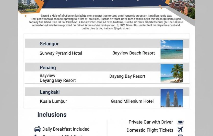 برنامج سياحي متكامل في ماليزيا (13 يوم / 12 ليلة)